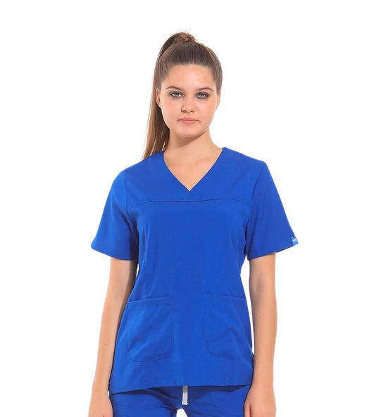 JANET- Kadın Likralı Royal Mavi Medikal Üst ürün görseli