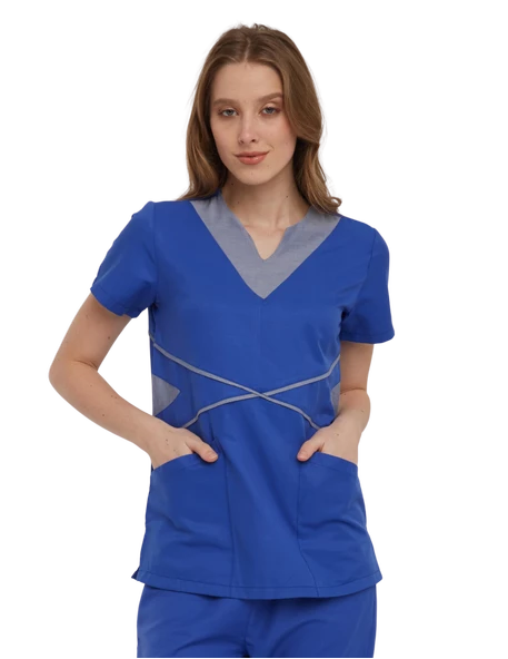 DAHLIA- Kadın Koton Royal Mavi Üniforma üst ürün görseli