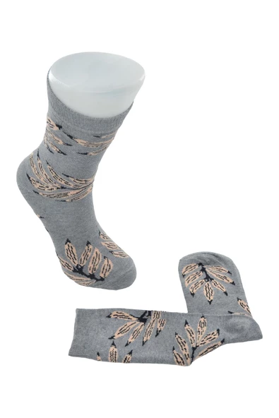 Flora Kadın Soft Yaprak Desenli Pamuk Çorap ürün görseli