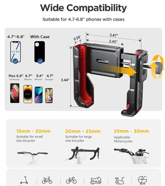 Joyroom Bisiklet Ve Motosiklet Tutucu Aparat - 6