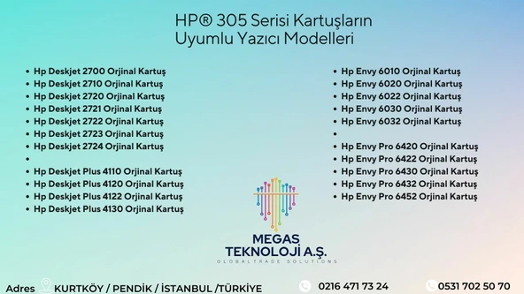 Hp Deskjet 2710 Orjinal Kartuş / Hp 305 Avantaj Paket Siyah ve Renkli Kartuş - 4