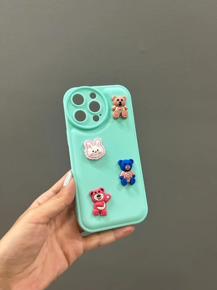 Iphone 14 Pro Max Uyumlu Sevimli Ayıcıklı Puf Kılıf - 7