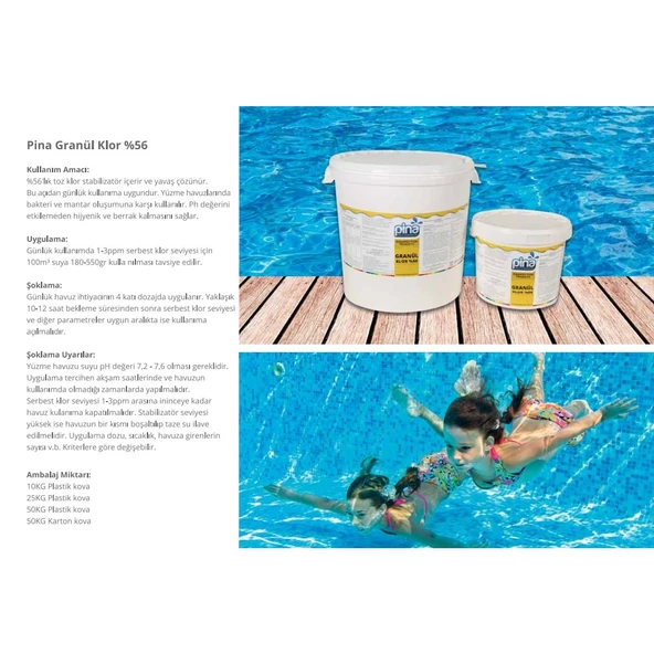 PİNA GRANÜL TOZ KLOR %56 (25KG) (GÜÇLENDİRİLMİŞ AMBALAJ!) - 4