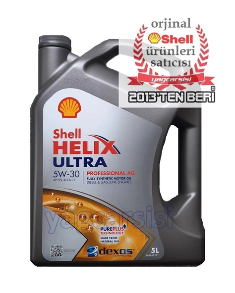 SHELL HELİX ULTRA PRO AG 5W30 - 5 LİTRE DEXOS2-C3 DPF ONAYLI