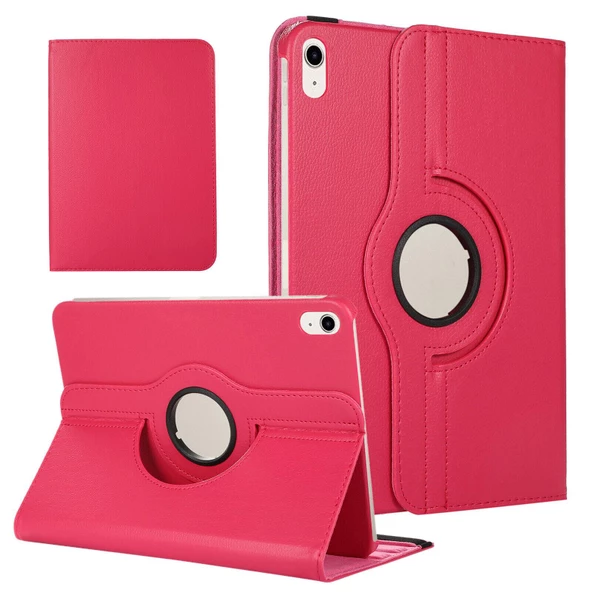 Smody iPad 10. Nesil 10.9 Kılıf 360 Dönerli Standlı Kapaklı + Temperli Cam Ekran Koruyucu + Kalem - Resim 8