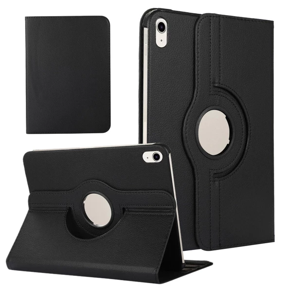 Smody iPad 10. Nesil 10.9 Kılıf 360 Dönerli Standlı Kapaklı + Temperli Cam Ekran Koruyucu + Kalem - Resim 10