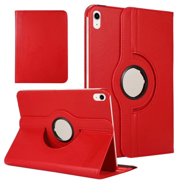 Smody iPad 10. Nesil 10.9 Kılıf 360 Dönerli Standlı Kapaklı + Temperli Cam Ekran Koruyucu + Kalem - Resim 7