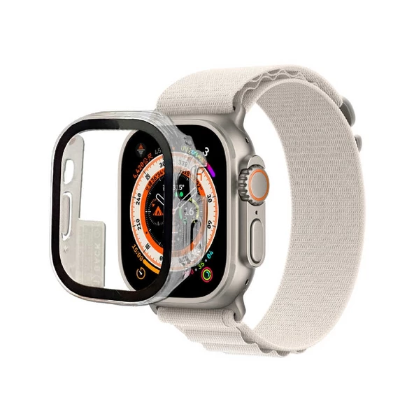 Apple Watch Ultra 49mm Uyumlu Kılıf Kasa Ve Ekran Koruyucu 360 Tam Koruma Cam Gard/01/