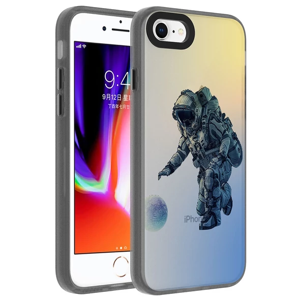 iPhone SE 2022 Kılıf Desenli Seri Dragon Yüksek Kalite Baskılı Sert Kapak - 1