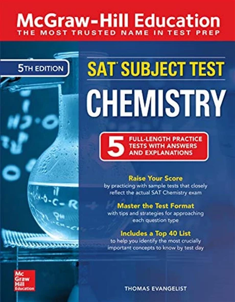 SAT subject test chemistry 5th 2018 mcgrawhill ürün görseli