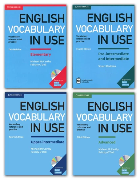 English Vocabulary in Use Elementary+Pre-intermediate+Upper-intermediate+Advanced  4 lü SET