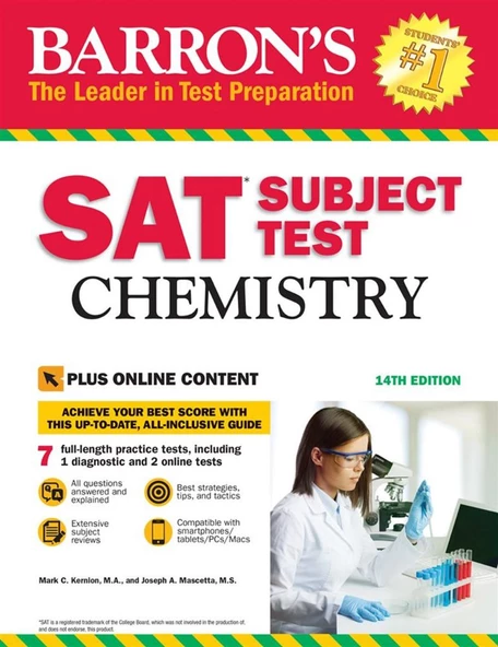 Barron's SAT Subject Test: Chemistry, 14th Edition: With Bonus Online Tests 14th Edition ürün görseli 1