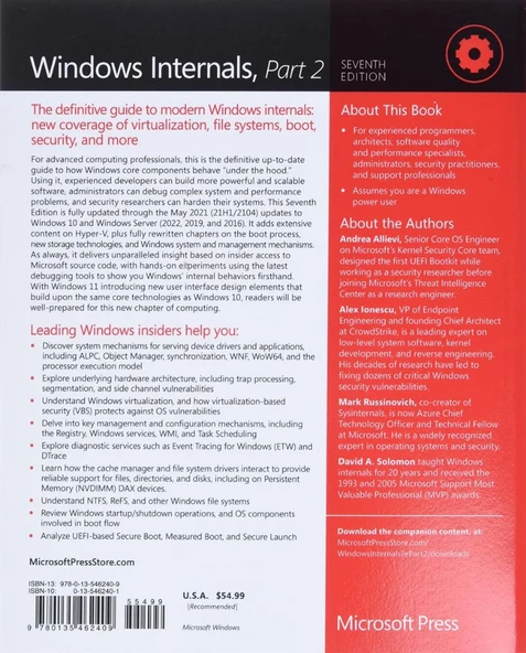 Windows Internals, Part 2 (Developer Reference) 7th Edition - Resim 4