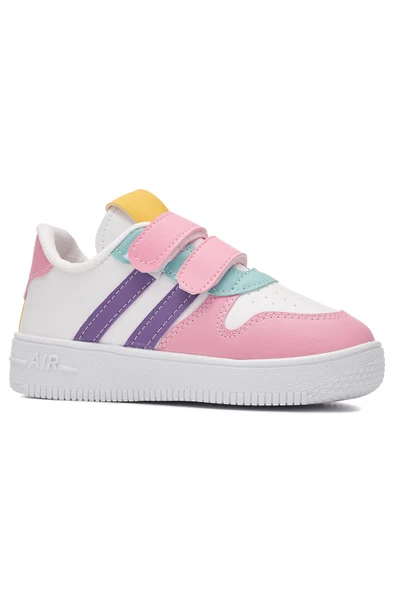 Günlük Kız Erkek Çocuk Spor Ayakkabı Sneaker Cırtlı Çift Şeritli Rahat Hafif  ZL001 - 4