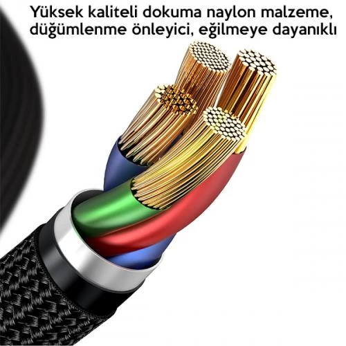 Baseus 18W 1 Metre USB C To İphone Lightning Şarj ve Data Kablosu, Süper Hızlı, Halat Dayanıklı Kablo - 4