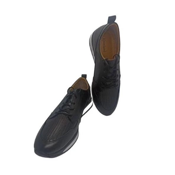 Riverland Hakiki Deri Erkek Siyah Casual Ayakkabı - 6