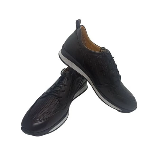 Riverland Hakiki Deri Erkek Siyah Casual Ayakkabı - 5