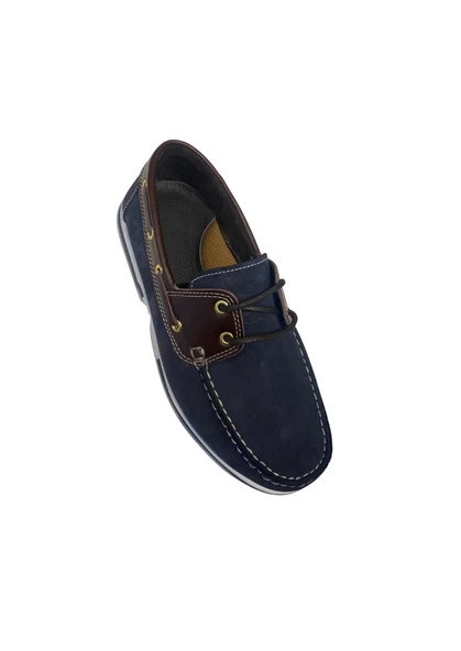 Riverland Y-03 Erkek Lacivert-Kahve Nubuk Deri Casual Ayakkabı - 2