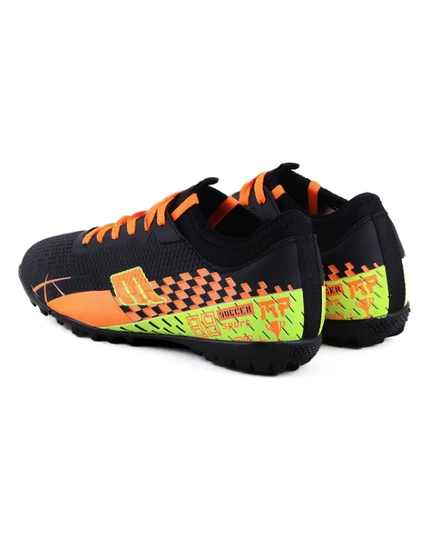 M.P. 231-1138 Mr Erkek Siyah-Turuncu Çoraplı Halı Saha Futbol Ayakkabı - 5