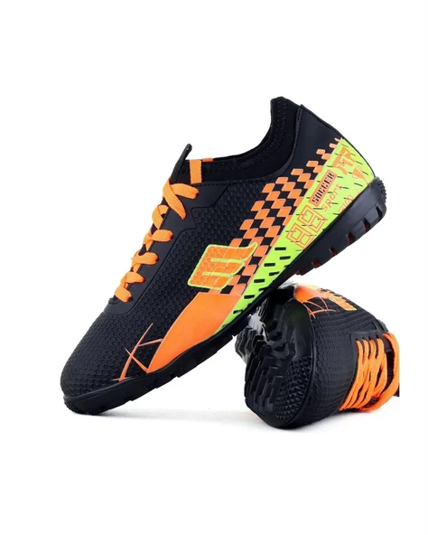 M.P. 231-1138 Mr Erkek Siyah-Turuncu Çoraplı Halı Saha Futbol Ayakkabı - 4