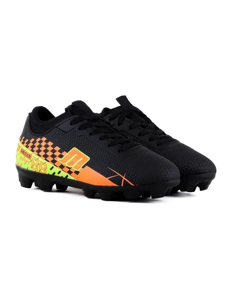 M.P. 231-1139 Mr Erkek Siyah-Turuncu Çoraplı Krampon Futbol Ayakkabı - 3