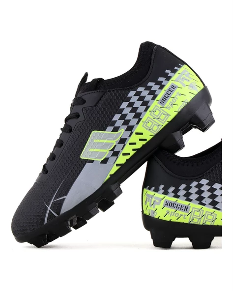 M.P. 231-1139 Mr Erkek Siyah-Sarı Çoraplı Krampon Futbol Ayakkabı - 4