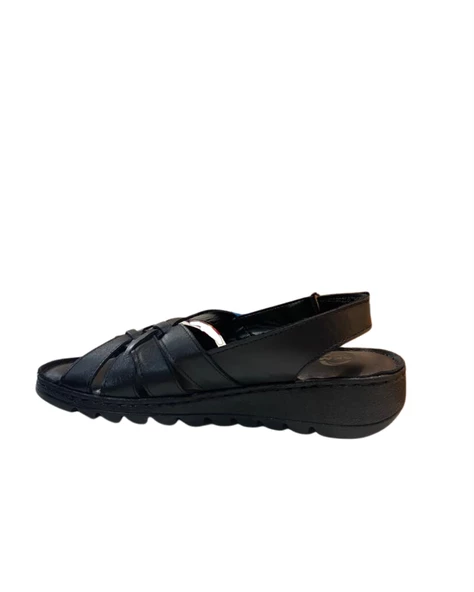 Neon AKM-108 Kadın Siyah Hakiki Deri Sandalet - 4