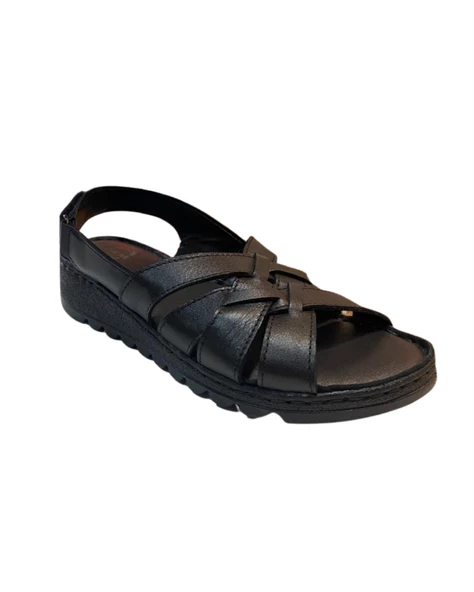 Neon AKM-108 Kadın Siyah Hakiki Deri Sandalet - 2