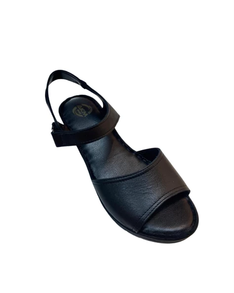 Neon AKM-013 Kadın Siyah Hakiki Deri Sandalet - 3