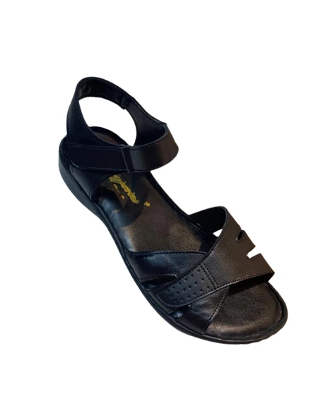 Ceylanlar Ayakkabı 101 Kadın Siyah Hakiki Deri Sandalet - 3