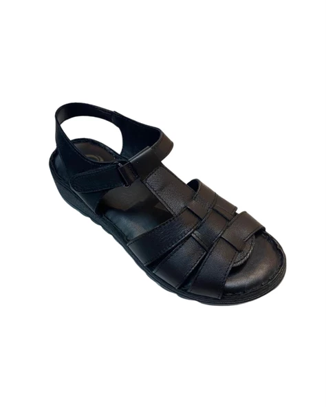 Neon AKM-008 Kadın Siyah Hakiki Deri Sandalet - 3