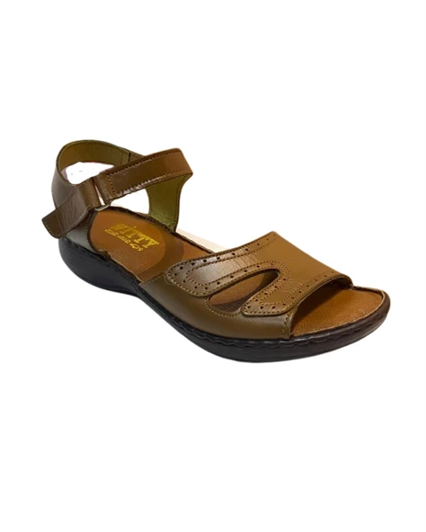 Ceylanlar Ayakkabı 102 Kadın Taba Hakiki Deri Sandalet - 2