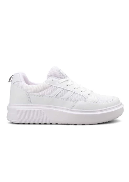 Darkstep 151 Beyaz Anorak Kalın Taban Sneaker Ayakkabı