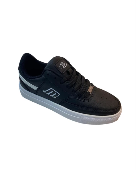 M.P. 232-1291 Zn Siyah-Beyaz Cilt Sneaker Ayakkabı - 2