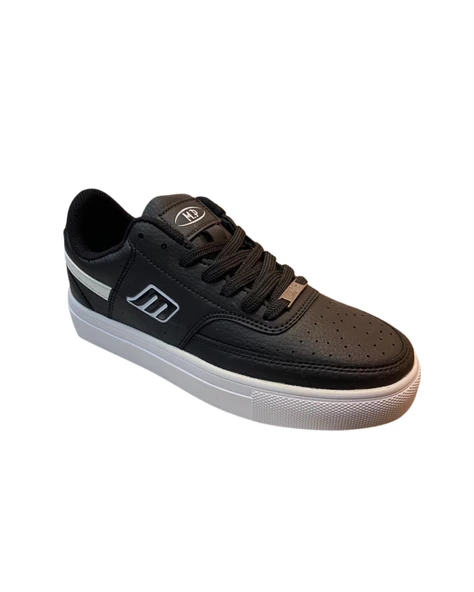 M.P. 232-1291 Zn Siyah-Beyaz Cilt Sneaker Ayakkabı - 3
