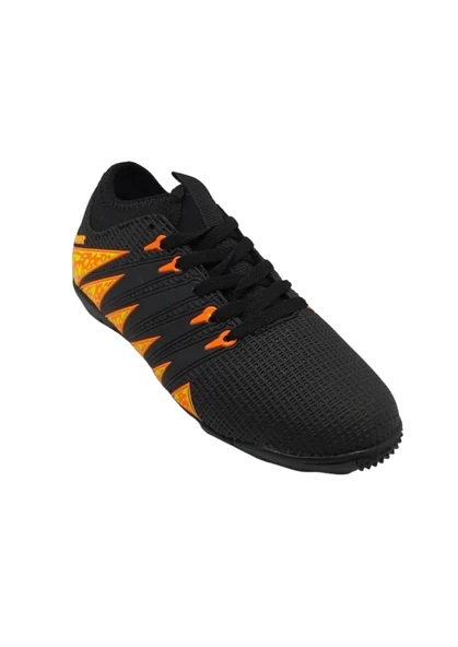 M.P. 231-1142 Erkek Siyah-Turuncu (36-39) Çoraplı Halı Saha Futbol Ayakkabı - 2