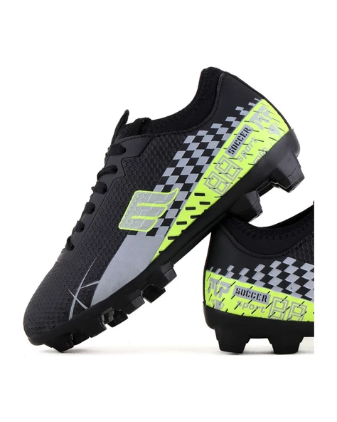 M.P. 231-1139 Erkek Siyah-Sarı (36-39) Çoraplı Krampon Futbol Ayakkabı - 4