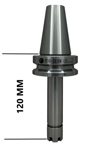 BT40 ER16M - 120 PENS BAŞLIĞI TUTUCU 20.000 devir balans alınmıştır ( BT40 ER16 MİNİ 120 BOY PENS BAŞLIĞI TUTUCU )