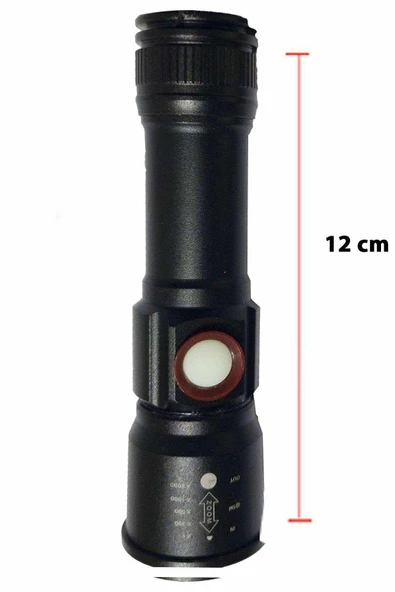 Şarjlı El Feneri Polislerin kullandığı 3 Kademeli Zoom Özellikli Güçlü 1000 Lümel Fener -4060 - 2