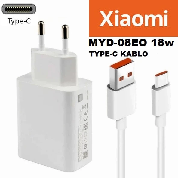 Orjinal Xiaomi Mi Pad 4 Type-C Data Kablo ve 18W 2A MDY08EO Hızlı Şarj cihazı
