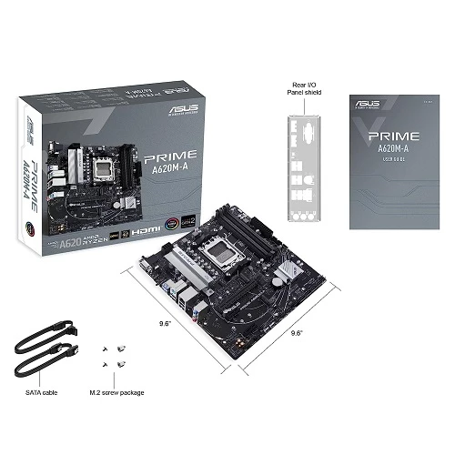 ASUS PRIME A620M-A-CSM DDR5 6400MHz(OC) M.2 HDMI DP mATX AM5 - 5