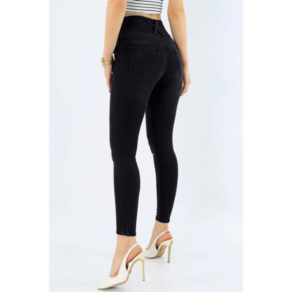 Lucky Life Yüksek Bel Likralı Jean Pantolon 90 Cm - 9