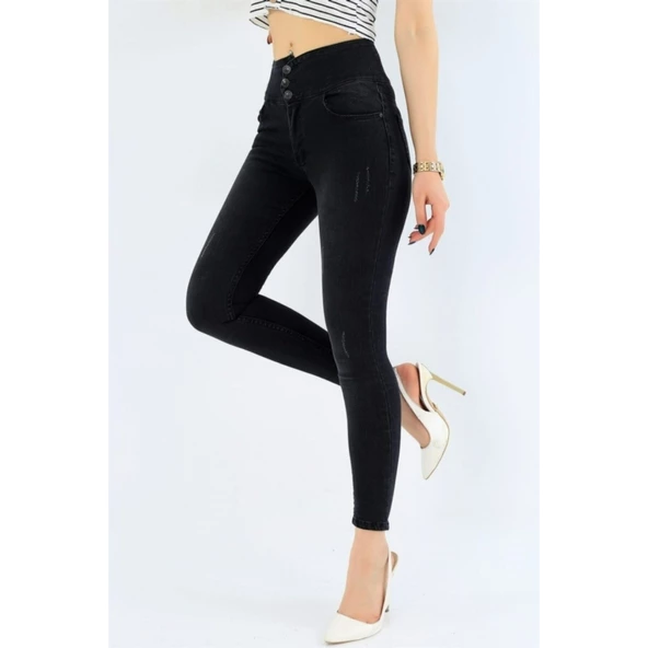 Lucky Life Yüksek Bel Likralı Jean Pantolon 90 Cm - 8