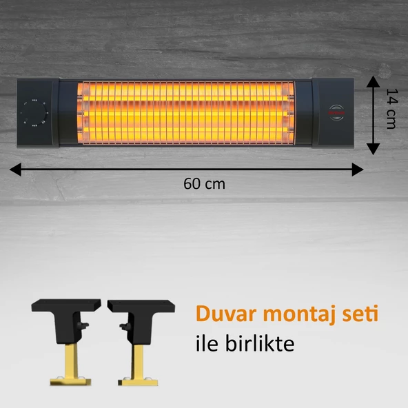 Mirkraft MT-5252 1800 watt 3 Kademe Quartz Elektrikli Isıtıcı… - 4