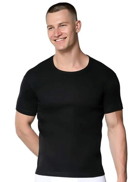 Gümüş Erkek Sıfır Yaka Kısa Kol Atlet Sıfır Yaka Fanila 4050 - 3