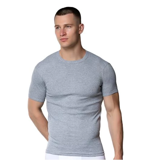 Gümüş Erkek Sıfır Yaka Kısa Kol Atlet Sıfır Yaka Fanila 4050 - 2