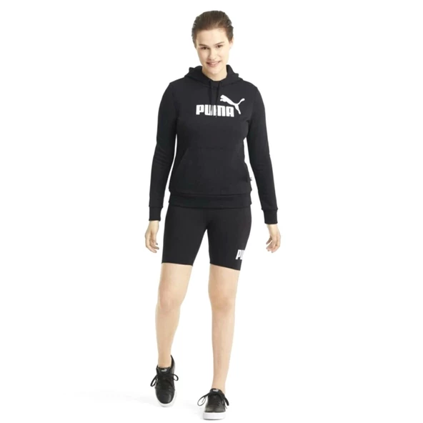 Puma Essential Logo Hoodie Tr Kadın Siyah Günlük Stil Sweatshirt 58679101 - 3