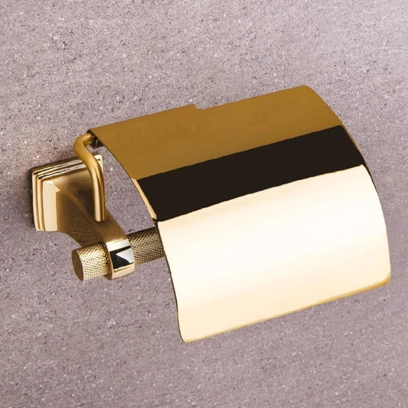 Park Kapaklı Wc Kağıtlık Gold Parlak Altın