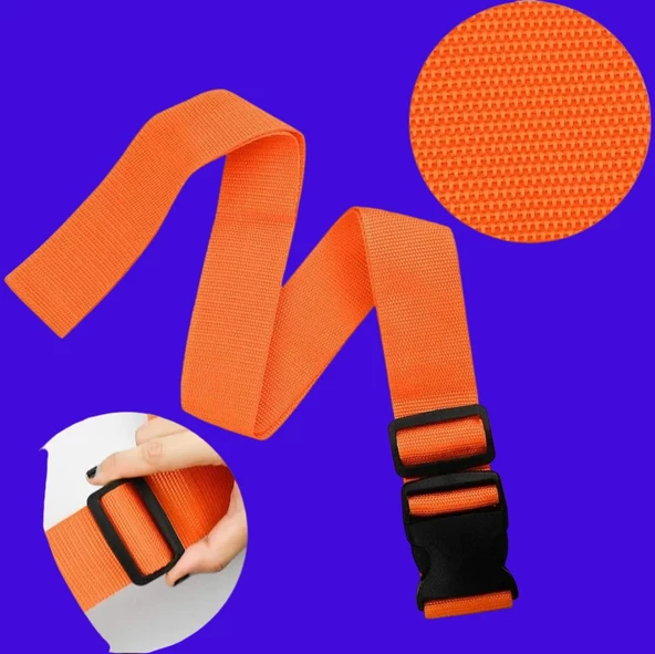 4 Adet Turuncu Renk Valiz Bavul Emniyet Kemeri Bütün Valizlere Uyar En 4cm - 4