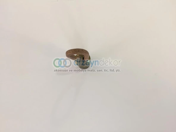 Tekli Düğme Deri Kulp Antik Kahve